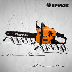 ЕРМАК Бензопила БП-3816, 37,2 см3, 1,2 кВт, шина 16''