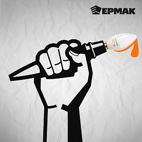 ЕРМАК Лампа светодиодная свеча С37, 6 Вт, E14, 480 Лм, 4000К, холодный свет