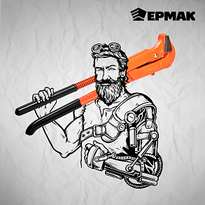 ЕРМАК Ключ трубный рычажный прямые губы, р-р 1"